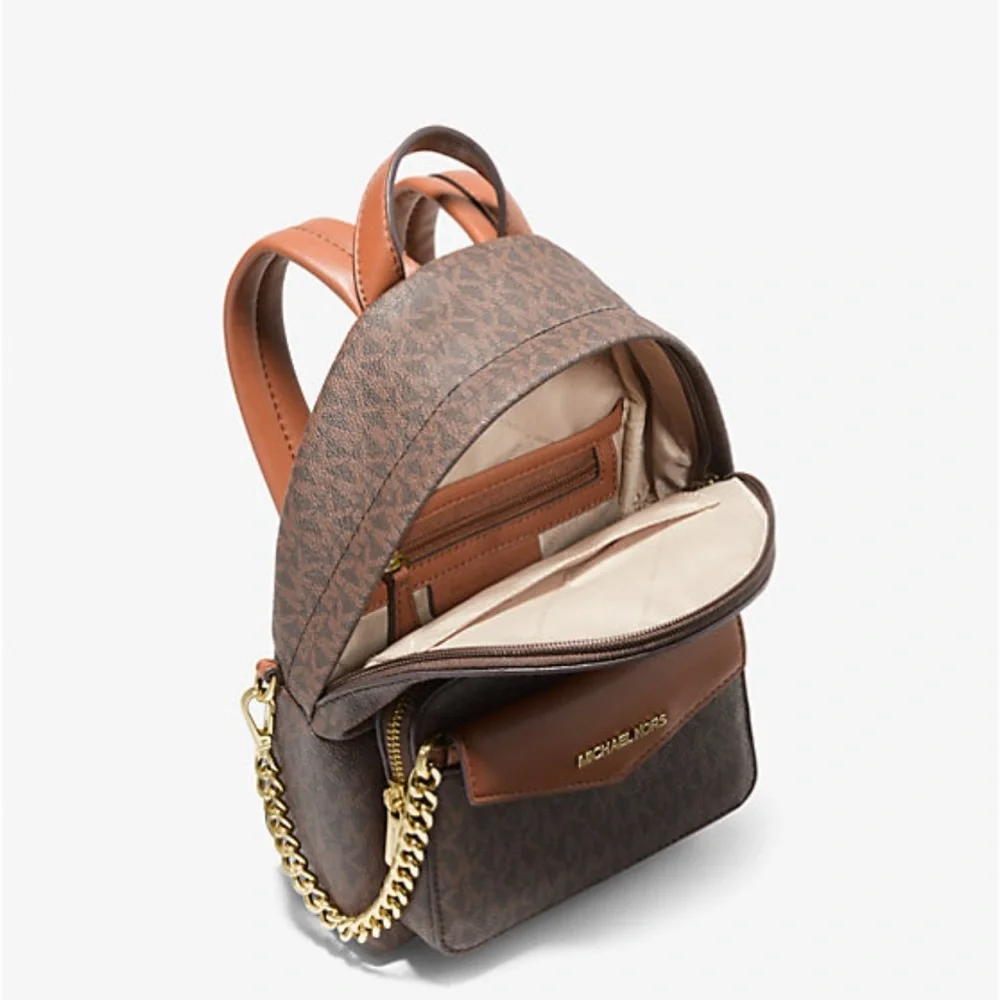 MICHAEL KORS Maisie Extra-Small Logo 2-in-1 Backpack Brown  NWT